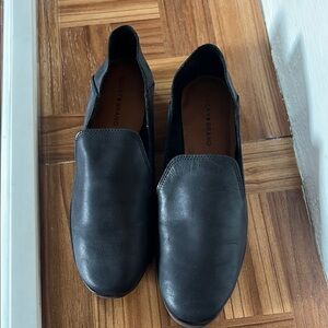 Lucky Brand Black Leather Slip-On Loafers Size 8/8.5